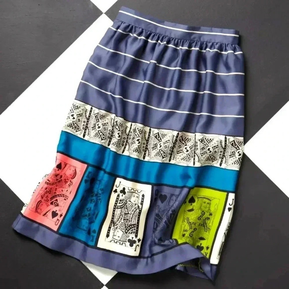 Anthropologie Pinochle Playing card Skirt - Picture 1 of 7